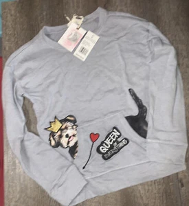 Girls jessica simpson yorkie dog Pocket sweatshirt sz m 7 8 10 Princess - Picture 1 of 4