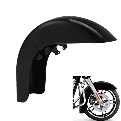 Vivid Black Front Fender For Harley Touring Street Road Glide FLHX FLTR 14-24 23 - Изображение 1 из 4