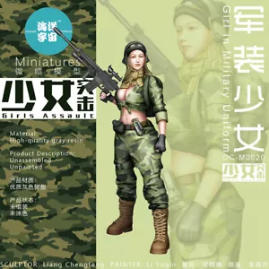 1/24 Maßstab 82 mm Militäruniform Mädchen Harz Modell Kits unbemalt unmontiert - Bild 1 von 11