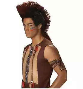 Peluca Disfraz Guerrero Indio Nativo Americano Mohawk Noble Hombre - Imagen 1 de 1
