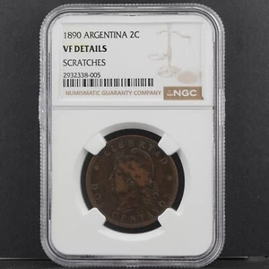 1890 Argentina 2C VF Details NGC - Picture 1 of 2