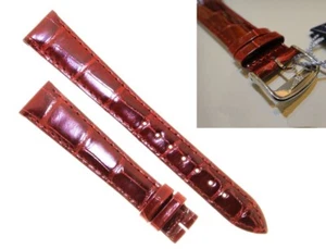 Genuine Longines 15mm x12mm DolceVita L5 upside croco gator skin band strap red - Picture 1 of 3