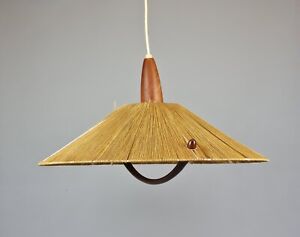 60s70s Teak Deckenlampe Pendent Lamp Temde Design Mid-Century
