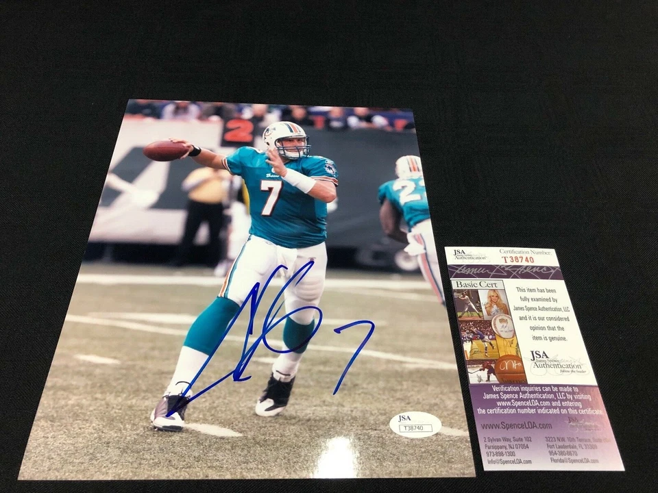 FOTO 8X10 FIRMADA POR CHAD HENNE DELFINES DE MIAMI CERTIFICADO DE AUTENTICIDAD JSA T38740 Foto 1 de 1