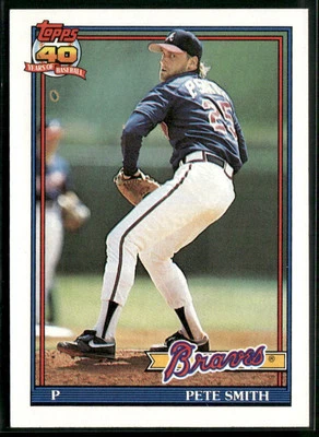 1991 Topps #383 Pete Smith - Image 1 of 2