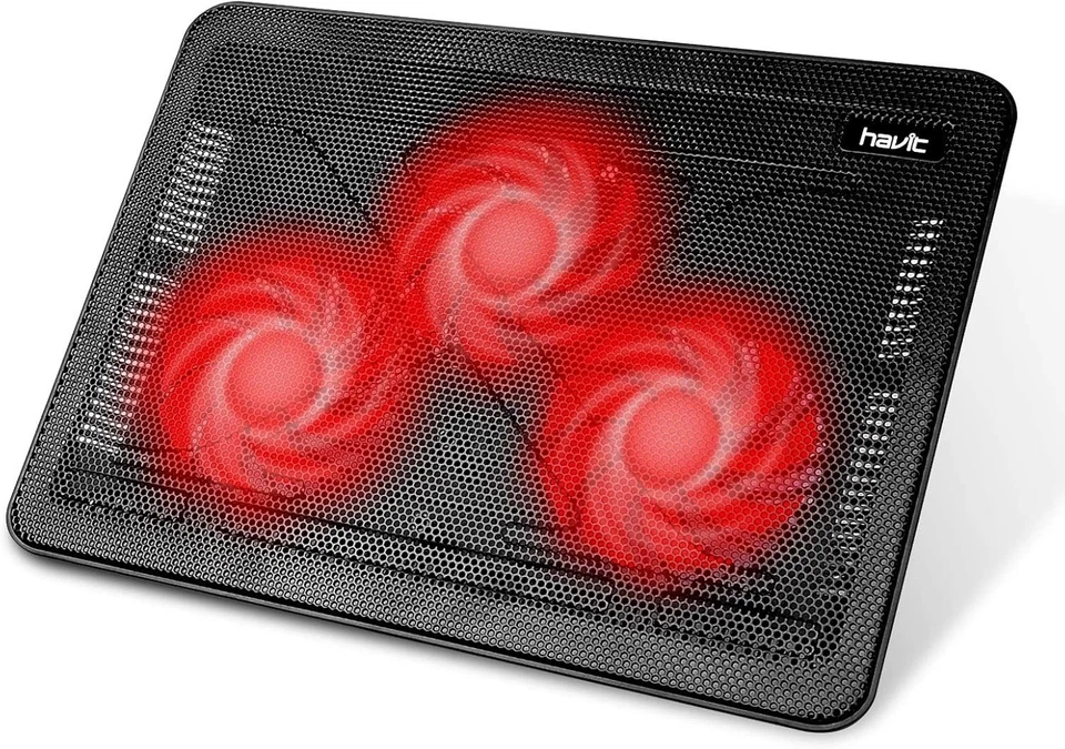 HAVIT HV-F2056  15.6 inch-17 inch Notebook Cooling Pad 3 Fans USB - Red - Image 1 of 4
