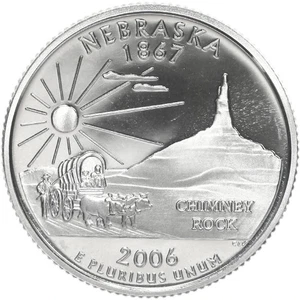 2006 S Silver Proof Nebraska State Quarter 90% Silver - Picture 1 of 2