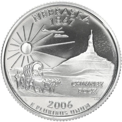 2006 S Silver Proof Nebraska State Quarter 90% Silver - Image 1 of 2