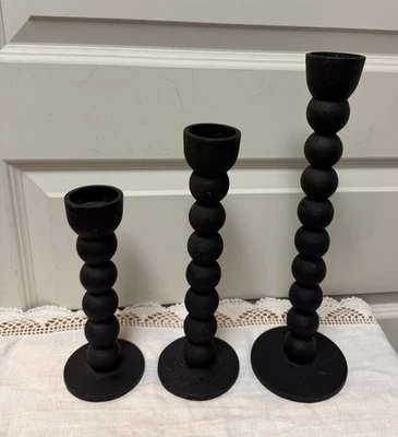 Juego de 3 candelabros IKEA Bestiga en metal negro mate Foto 1 de 4