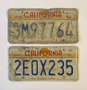 California 1988 License Plates 2 Pair Wall Art - Picture 1 of 2