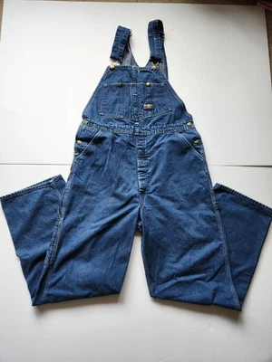 Vtg Oshkosh B'Gosh Overalls Denim Union Made Vestbak Bib Sanforized 38x32 USA - Image 1 of 4
