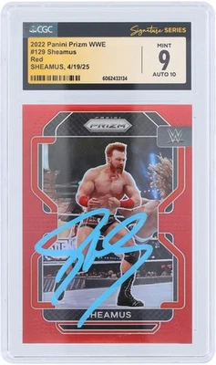 Tarjeta Sheamus firmada 2022 Panini Prizm tinta roja azul claro #129 #/299 CGC 9/10 Foto 1 de 3