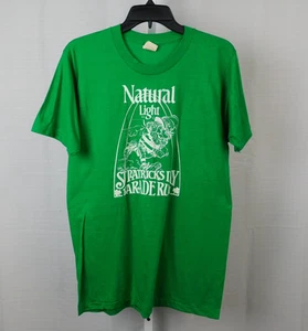 80s Single Stitch Vintage Natural Light St Patrick's Day Parade Run Large #4137 - Picture 1 of 7