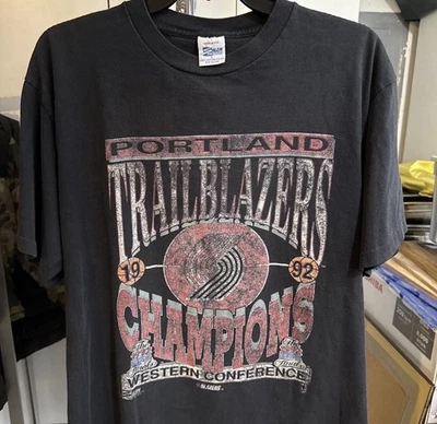 Vintage Portland Trailblazers 1992 Western Conference Champions T-Shirt #NBA - Image 1 of 3