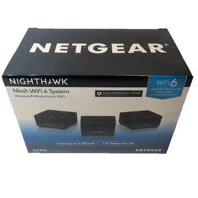 NetGear NightHawk AX1800 Mesh WiFi 6 System AX1800/MK63S) For Up To 4,500 Sq Ft - Image 1 of 4