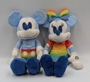 Mickey And Minnie Mouse Disney Rainbow Collection Plush 9” Pride - Picture 1 of 7