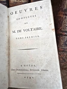 Antique Book from 1791 - Complete Works of Mr. de Voltaire - Voltaire’s Theatre - Picture 1 of 6
