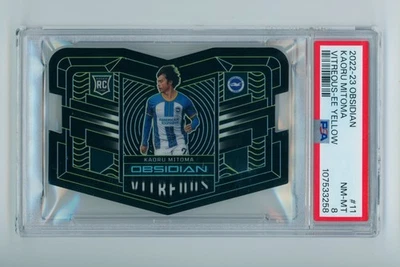 2022-23 Kaoru Mitoma Panini Obsidian Yellow Brighton Rookie Card 1/10 PSA 8 - Image 1 of 3