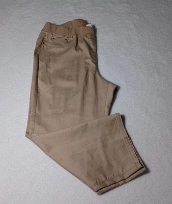Hearts Of Palm Womans 18W Khaki Stretch Comfort Waist Pants New With Tags - Image 1 of 4