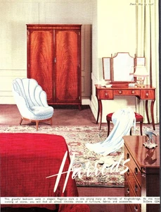 Original 1958 Advert for HARRODS Classical Bedroom Furniture Vintage Print Ad - Picture 1 of 2