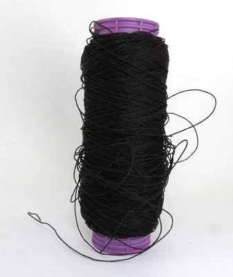 Kreinik Metallic Thread for Stitching Black #005C - #12 Tapestry Braid 376M - Image 1 of 4