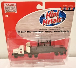 Mini Metals 1:87/HO Scale US Steel Tractor/32' Flatbed Trailer Set Die Cast - Picture 1 of 3