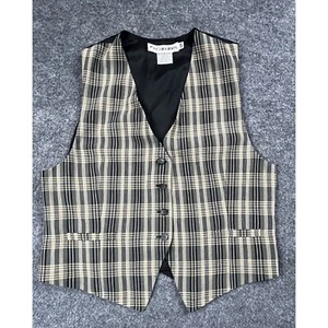 Vtg JH Collectibles Plaid Vest Womens 12P Dark Academia Hipster Y2K Whimsygoth - Picture 1 of 7