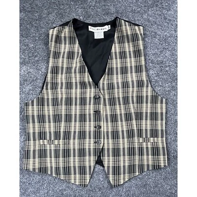 Vtg JH Collectibles Plaid Vest Womens 12P Dark Academia Hipster Y2K Whimsygoth - Image 1 of 4