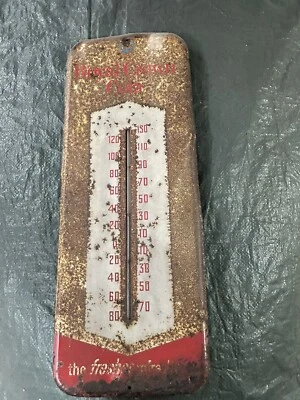 ROYAL CROWN COLA The Fresher Refresher 1945 26 inch Antique TIN THERMOMETER SIGN - Image 1 of 2