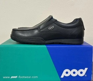 POD Pegasus Kids Boys Slip On School Shoes Black Leather Shoes - Picture 1 of 6