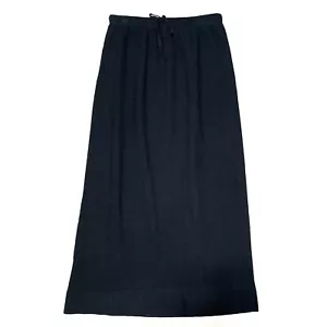 L.L. Bean Damen Stretch Strick Maxi Rock Gr. L Baumwolle Schwarz Easy Fit Bindeband Taille - Bild 1 von 6