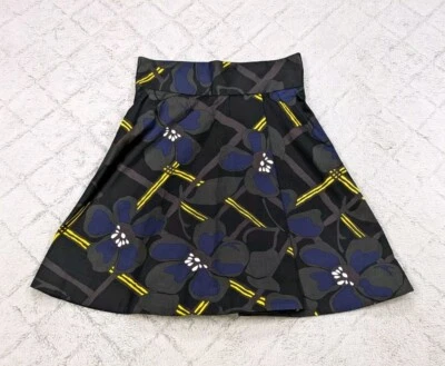 Marni Skirt Women's 40 US 4 Black Blue Floral Abstract High Waist Cotton Retro - Image 1 of 4