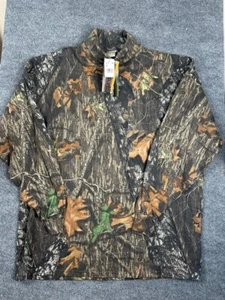 NWT Vintage Camo Shirt Mens 3XL Jerzees Outdoors Mock Neck Mossy Oak Break Y2K - Picture 1 of 10