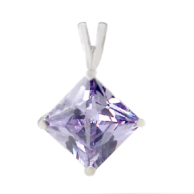 Collar colgante solitario de alejandrita de 2 quilates en plata de ley Foto 1 de 2