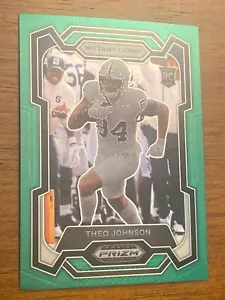 2024 Prizm Draft Picks Theo Johnson Penn State NY Giants Green Refractor #150 - Picture 1 of 2