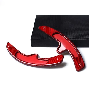 Paleta de cambio de volante para Porsche 991 981 Carrera Boxter fibra de carbono ROJO - Imagen 1 de 11