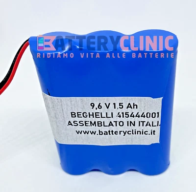 Pacco BATTERIA LITIO / LITHIUM 9,6V 1,5Ah 415444001 LiFePO4 BEGHELLI