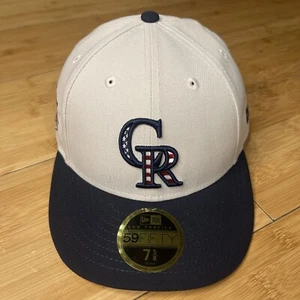 New Era 59FIFTY Low Profile Colorado Rockies July 4th USA Flag Fitted 7 5/8 Hat - Picture 1 of 15