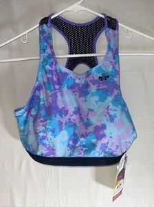 ZX Sport Tropical Cropkini Top Juniors XXL Purple With Built In Bra New With Tag - Bild 1 von 7