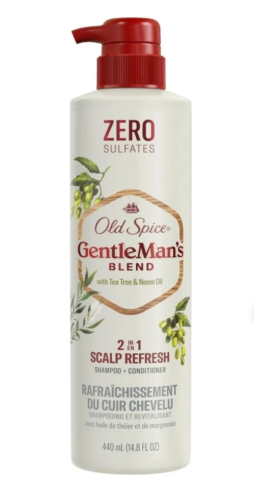 Mezcla de caballero Old Spice 2 en 1 champú/escond con aceite de árbol de té y aceite de neem, 14,8 Foto 1 de 1