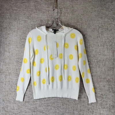 Suéter con Capucha AQUA If Life Gives You Rebanadas de Limón para Mujer S Blanco Amarillo Nuevo con Etiquetas Foto 1 de 4