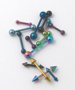 Anodised Barbell Labret Ring Hoop Nose Lip Ear Stud Tragus Helix Body Piercing  