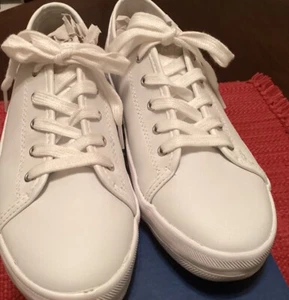 Keds Kickstart White Leather Tennis Shoes Kids Size 4M - Picture 1 of 7