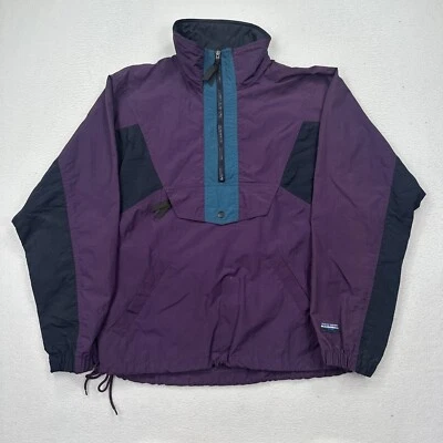 Cortavientos Sierra blanca de colección para adultos talla mediana 1/4 cremallera púrpura bloques de color retro Foto 1 de 4