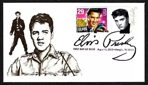USA, SCOTT # 5009 & 2721, GLEN COMBO FDC COVER OF 2015 ELVIS PRESLEY ROCK & ROLL - Picture 1 of 2