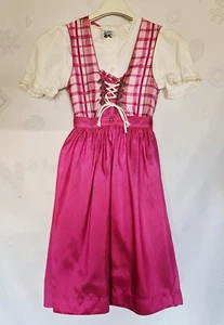 DRESS VINTAGE USAR TRACHTEN OKTOBERFEST DIRNDL TYROL PLAID GIRL-SIZE:US 6/EU 116 - Picture 1 of 8