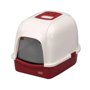 JUMBO Haubentoilette XXL Katzenklo Katzentoilette Rot - Weiß Maine Coon - Bild 1 von 1