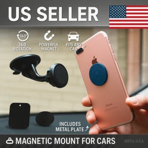 Magnetic Phone Holder for Car, Dashboard Car Phone Holder Mount - Photo 1 sur 12