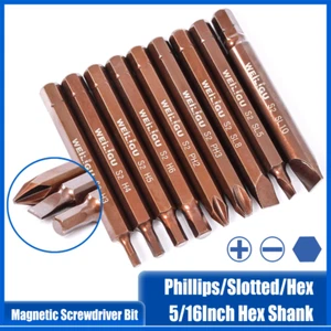 S2 Impact Drill Driver Phillips/Slotted/Hex Screwdriver Holder Bits 5/16" Shank - Picture 1 of 26