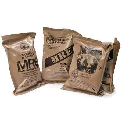WAYSTAR ENTERPRISE Meals Ready to Eat Surplus (Pack of 4) - MRE Emergency Food Rations w/Assorted